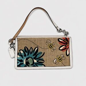 COACH 2005 Bumblebee Floral Canvas Wristlet